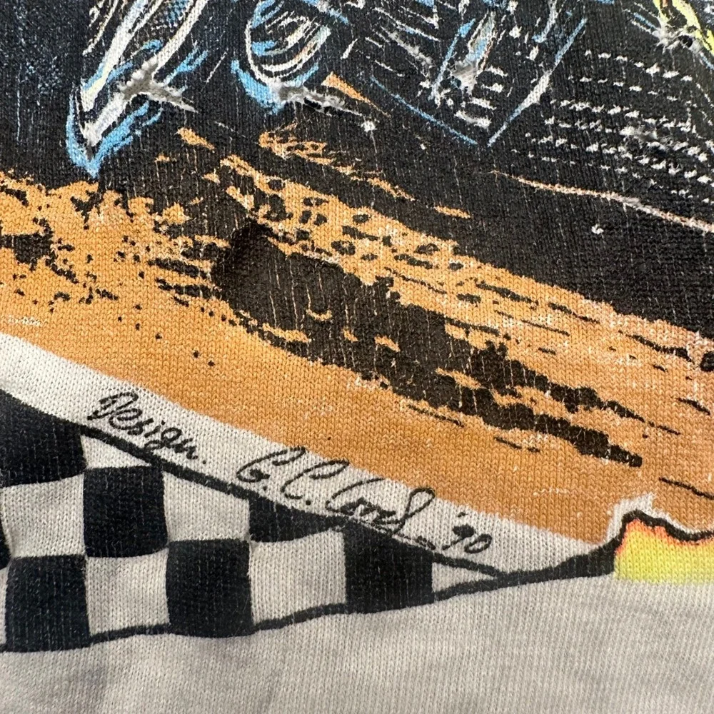 Stedman Ascot Park Speedway T-Shirt Mens XL White 1990 Vintage Racing Distressed